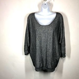 Express gray lightweight sweater with lace back detail size large